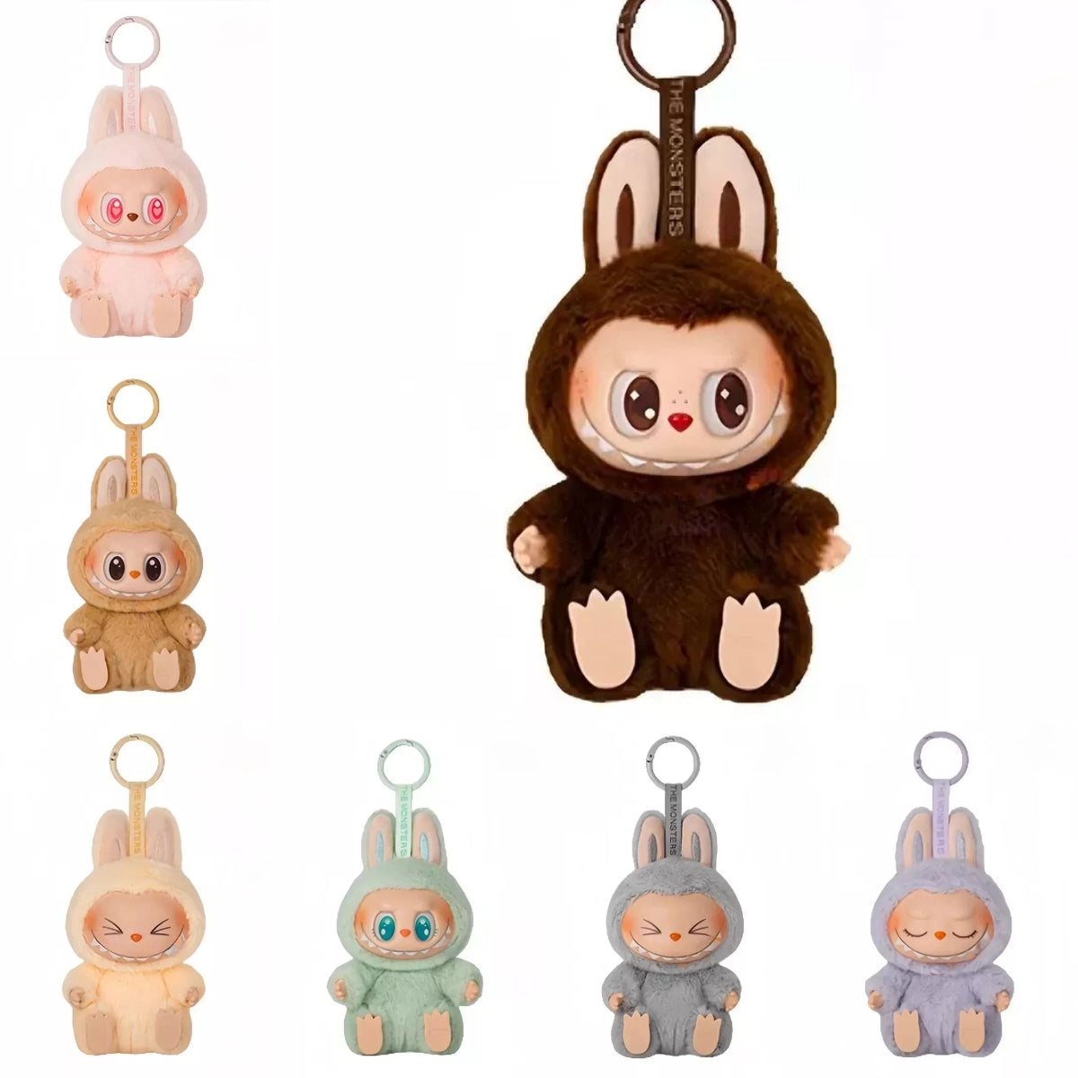 POP MART 7-Piece Doll Keychain Set – Limited Edition Collectible Keychains from the Monsters Series