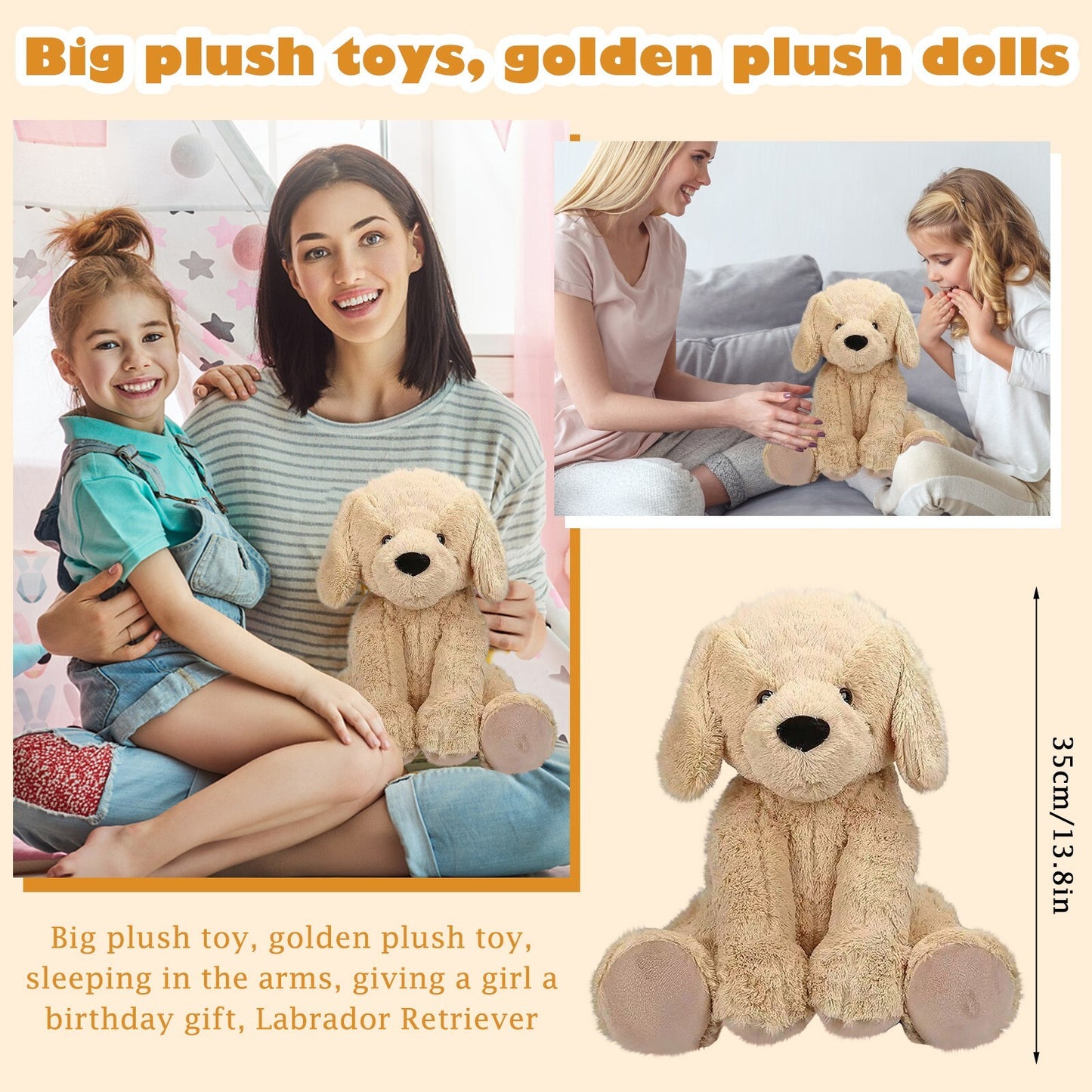30Cm Jelly Cat Tilly Golden Retriever Plush Doll Stuffed Toy Kids Gift Birthday