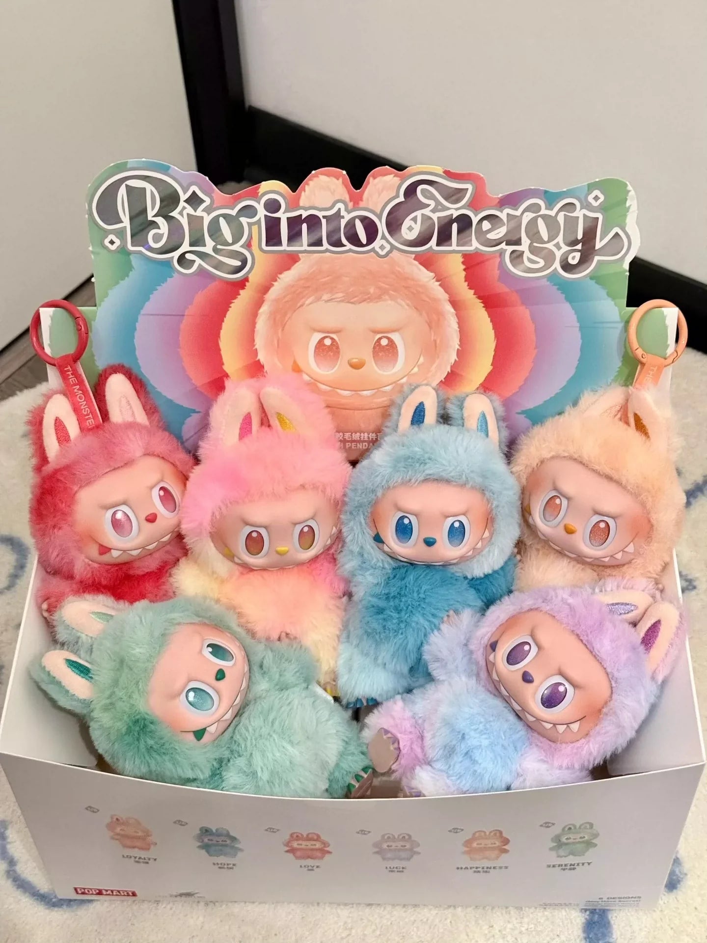 POP MART  Energy Series – Full 6-Piece Plush Keychain Set